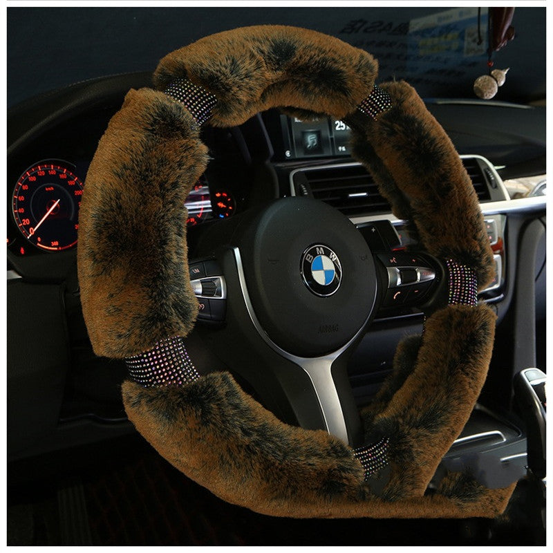 FrostLux™ Plush Diamond Steering Wheel Cover