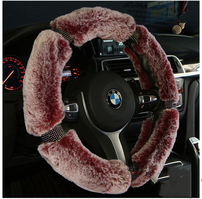 FrostLux™ Plush Diamond Steering Wheel Cover